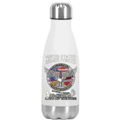 Remember Everyone Deployed Armed Forces Military Red Friday Gift Stainless Steel Insulated Water Bottle