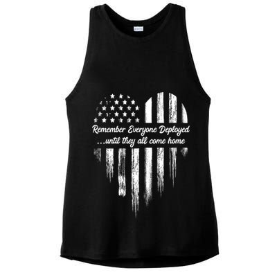 Remember Everyone Deployed Red Friday Ladies PosiCharge Tri-Blend Wicking Tank