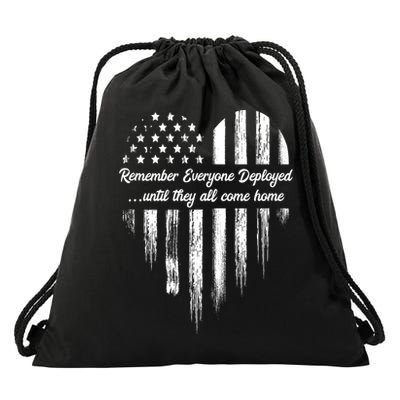 Remember Everyone Deployed Red Friday Drawstring Bag