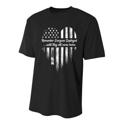 Remember Everyone Deployed Red Friday Youth Performance Sprint T-Shirt