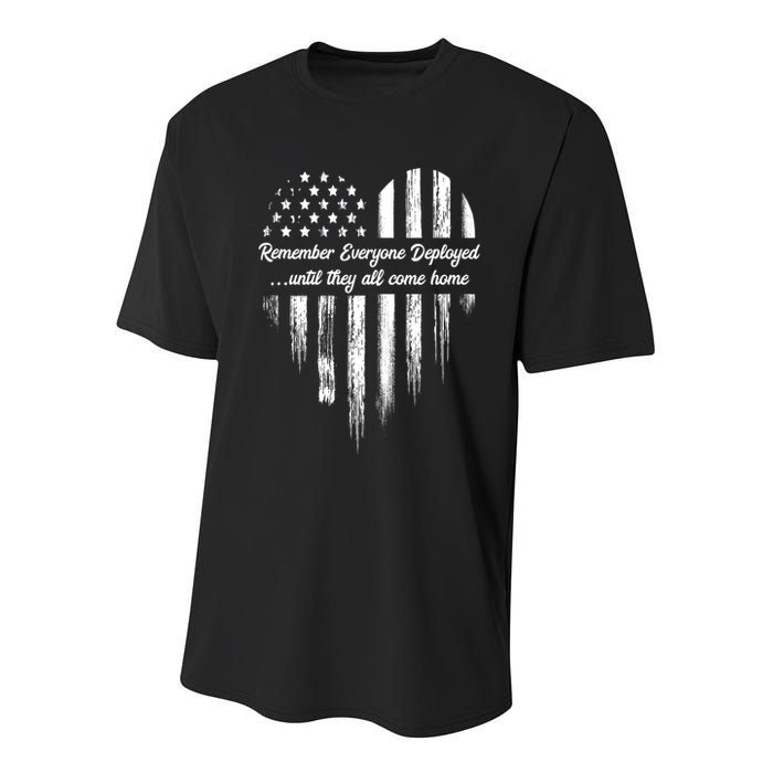 Remember Everyone Deployed Red Friday Youth Performance Sprint T-Shirt