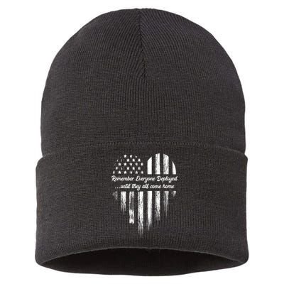 Remember Everyone Deployed Red Friday Sustainable Knit Beanie