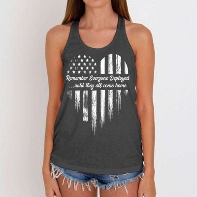 Remember Everyone Deployed Red Friday Women's Knotted Racerback Tank