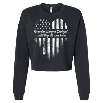 Remember Everyone Deployed Red Friday Cropped Pullover Crew