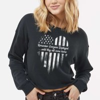 Remember Everyone Deployed Red Friday Cropped Pullover Crew