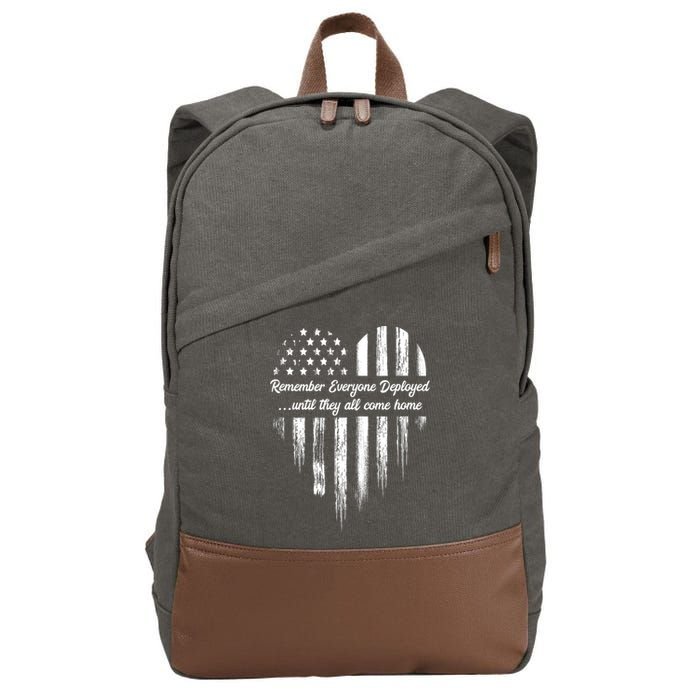 Remember Everyone Deployed Red Friday Cotton Canvas Backpack
