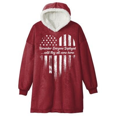 Remember Everyone Deployed Red Friday Hooded Wearable Blanket