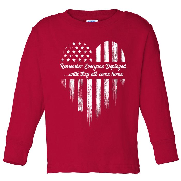 Remember Everyone Deployed Red Friday Toddler Long Sleeve Shirt