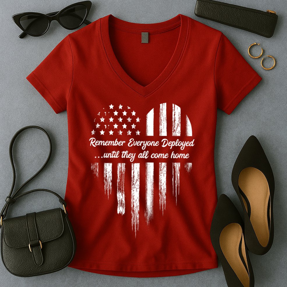 Remember Everyone Deployed Red Friday Women's V-Neck T-Shirt