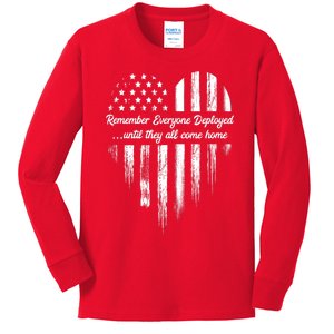 Remember Everyone Deployed Red Friday Kids Long Sleeve Shirt