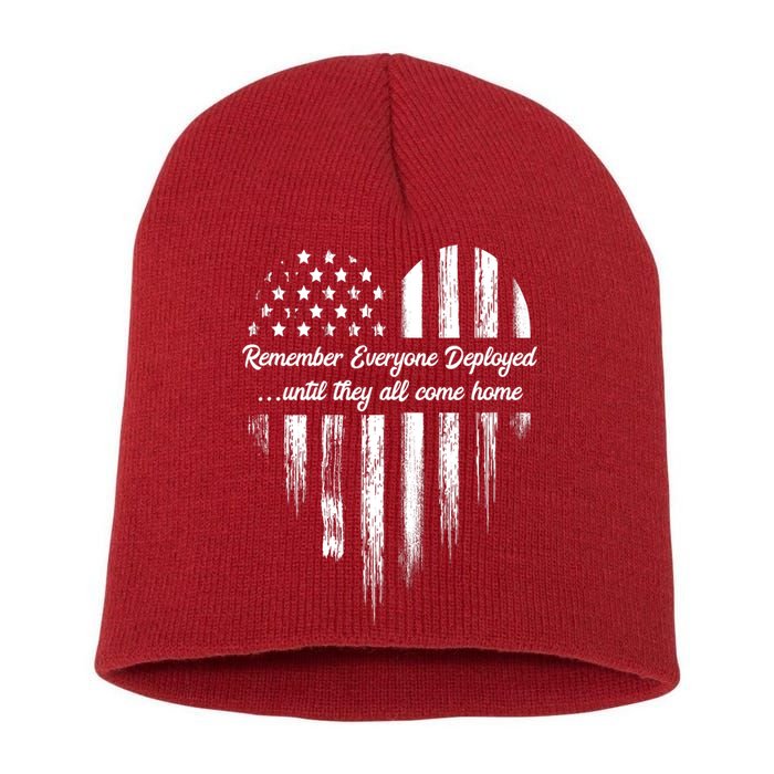 Remember Everyone Deployed Red Friday Short Acrylic Beanie