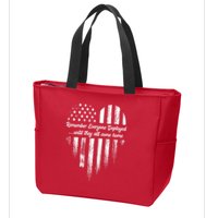 Remember Everyone Deployed Red Friday Zip Tote Bag