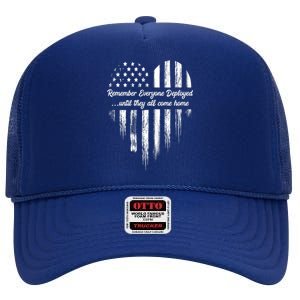 Remember Everyone Deployed Red Friday High Crown Mesh Back Trucker Hat