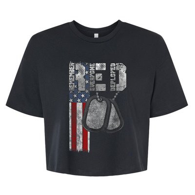 Remember Everyone Deployed Bella+Canvas Jersey Crop Tee