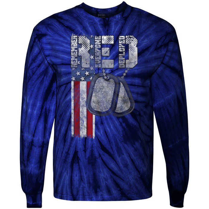 Remember Everyone Deployed Tie-Dye Long Sleeve Shirt