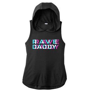 Rave Edm Daddy Music Festival Father Optical Trippy Illusion Ladies PosiCharge Tri-Blend Wicking Draft Hoodie Tank