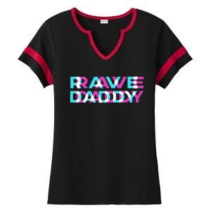 Rave Edm Daddy Music Festival Father Optical Trippy Illusion Ladies Halftime Notch Neck Tee