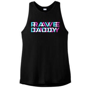 Rave Edm Daddy Music Festival Father Optical Trippy Illusion Ladies PosiCharge Tri-Blend Wicking Tank