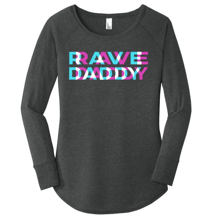 Rave Edm Daddy Music Festival Father Optical Trippy Illusion Women's Perfect Tri Tunic Long Sleeve Shirt