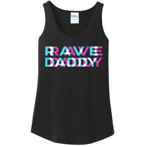 Rave Edm Daddy Music Festival Father Optical Trippy Illusion Ladies Essential Tank