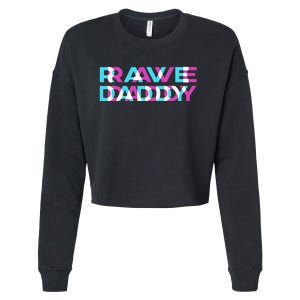 Rave Edm Daddy Music Festival Father Optical Trippy Illusion Cropped Pullover Crew