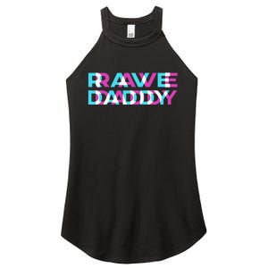 Rave Edm Daddy Music Festival Father Optical Trippy Illusion Women's Perfect Tri Rocker Tank