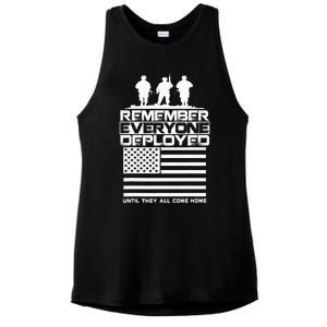 Remember Everyone Deployed R.E.D. Red Friday Military Ladies PosiCharge Tri-Blend Wicking Tank