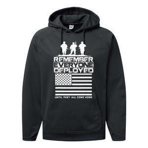 Remember Everyone Deployed R.E.D. Red Friday Military Performance Fleece Hoodie