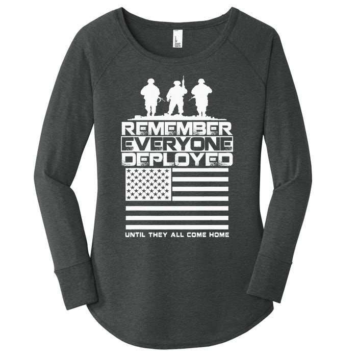 Remember Everyone Deployed R.E.D. Red Friday Military Women's Perfect Tri Tunic Long Sleeve Shirt