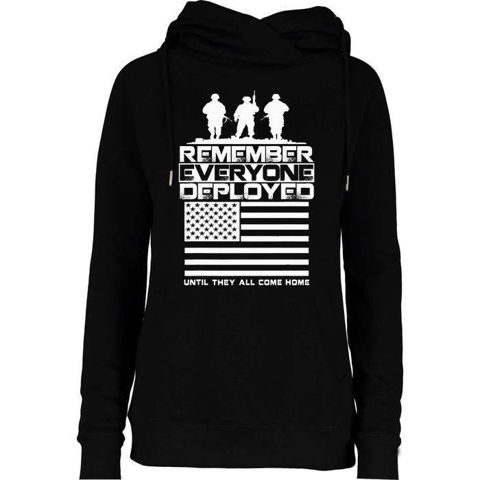 Remember Everyone Deployed R.E.D. Red Friday Military Womens Funnel Neck Pullover Hood