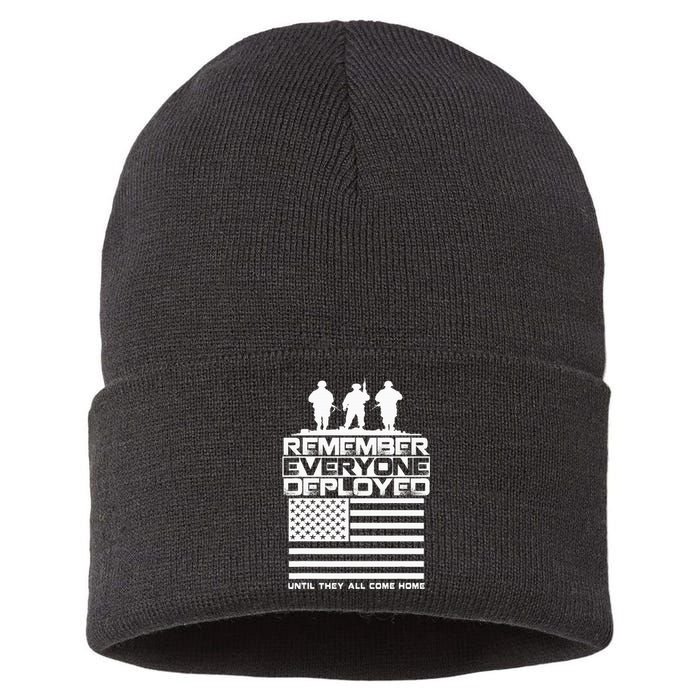 Remember Everyone Deployed R.E.D. Red Friday Military Sustainable Knit Beanie