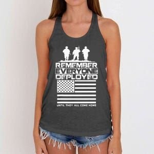 Remember Everyone Deployed R.E.D. Red Friday Military Women's Knotted Racerback Tank