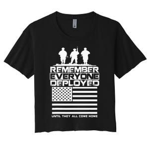 Remember Everyone Deployed R.E.D. Red Friday Military Women's Crop Top Tee