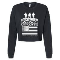 Remember Everyone Deployed R.E.D. Red Friday Military Cropped Pullover Crew