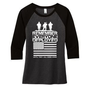 Remember Everyone Deployed R.E.D. Red Friday Military Women's Tri-Blend 3/4-Sleeve Raglan Shirt