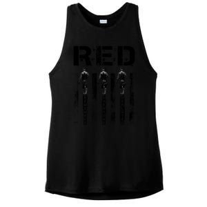 Remember Everyone Deployed RED Friday Ladies PosiCharge Tri-Blend Wicking Tank