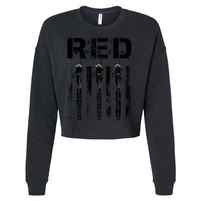 Remember Everyone Deployed RED Friday Cropped Pullover Crew