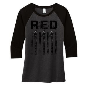 Remember Everyone Deployed RED Friday Women's Tri-Blend 3/4-Sleeve Raglan Shirt