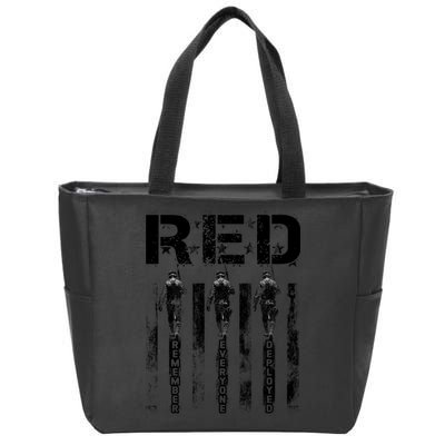 Remember Everyone Deployed RED Friday Zip Tote Bag