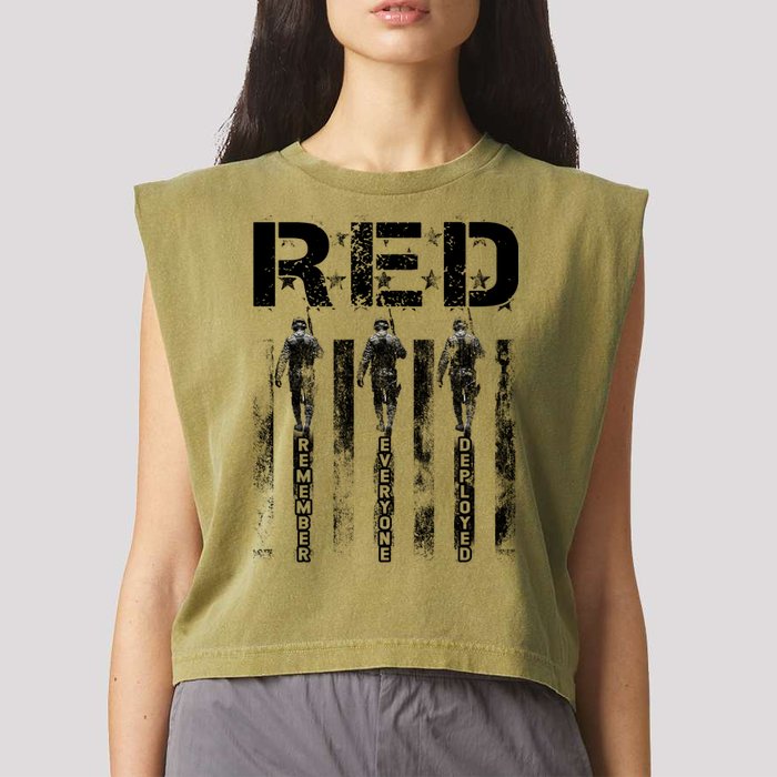Remember Everyone Deployed RED Friday Garment-Dyed Women's Muscle Tee