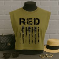 Remember Everyone Deployed RED Friday Garment-Dyed Women's Muscle Tee