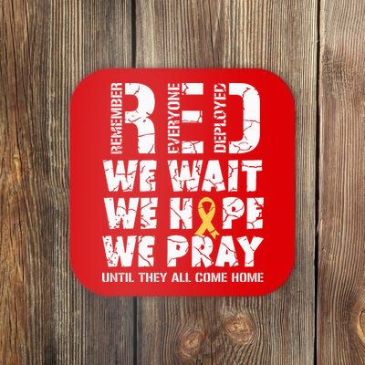 Remember Everyone Deployed Red Friday Military Retro Coaster