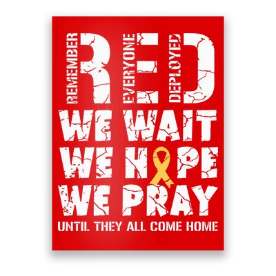 Remember Everyone Deployed Red Friday Military Retro Poster