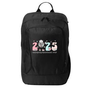 Retro Emergency Department Happy New Year 2025 Er Crew Nurse City Backpack