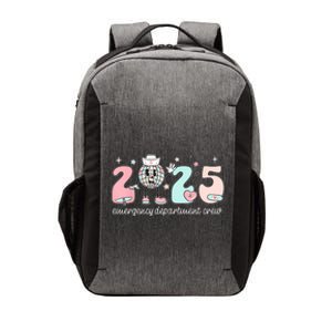 Retro Emergency Department Happy New Year 2025 Er Crew Nurse Vector Backpack