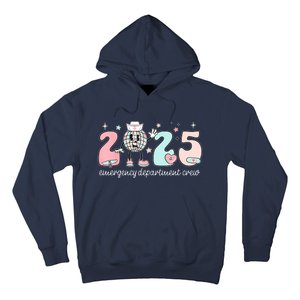 Retro Emergency Department Happy New Year 2025 Er Crew Nurse Hoodie