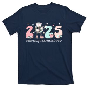 Retro Emergency Department Happy New Year 2025 Er Crew Nurse T-Shirt