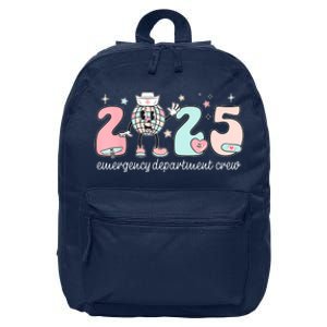 Retro Emergency Department Happy New Year 2025 Er Crew Nurse 16 in Basic Backpack