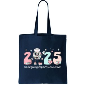 Retro Emergency Department Happy New Year 2025 Er Crew Nurse Tote Bag