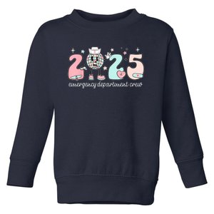 Retro Emergency Department Happy New Year 2025 Er Crew Nurse Toddler Sweatshirt